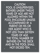 Ontario CA Unsupervised Pool >93m2 Sign